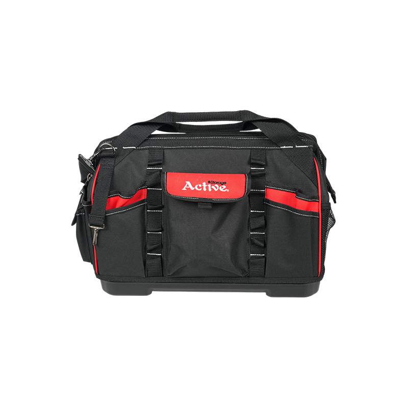 Bolsa de almacenamiento de herramientas de fondo duro y resistente con marco metálico Bolsa de almacenamiento de herramientas de fondo duro y resistente con marco metálico
