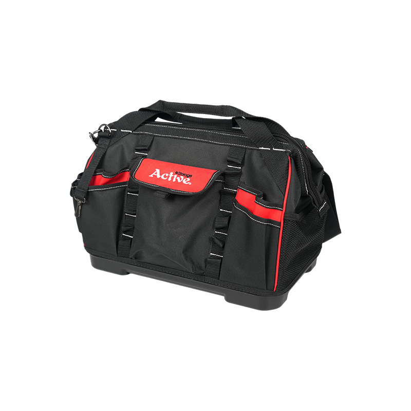 Bolsa de almacenamiento de herramientas de fondo duro y resistente con marco metálico Bolsa de almacenamiento de herramientas de fondo duro y resistente con marco metálico
