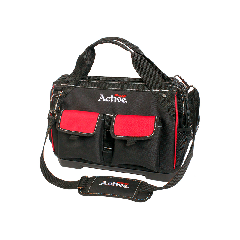 Bolsa de almacenamiento de herramientas de fondo duro y resistente con marco metálico Bolsa de almacenamiento de herramientas de fondo duro y resistente con marco metálico