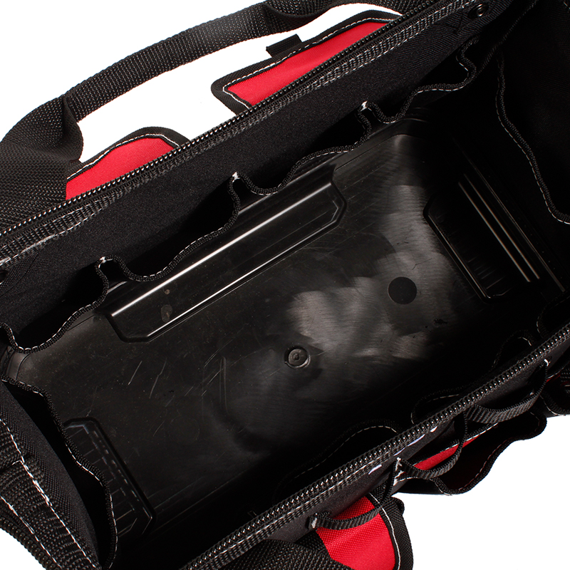 Bolsa de almacenamiento de herramientas de fondo duro y resistente con marco metálico Bolsa de almacenamiento de herramientas de fondo duro y resistente con marco metálico