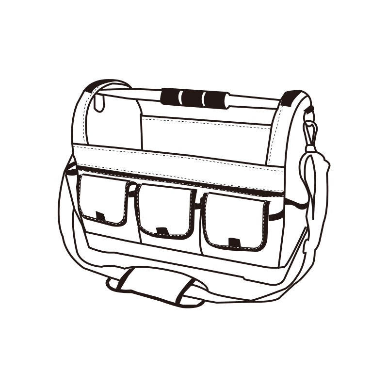 Bolsa de herramientas resistente con base rígida y correa de hombro ajustable Bolsa de herramientas resistente con base rígida y correa de hombro ajustable
